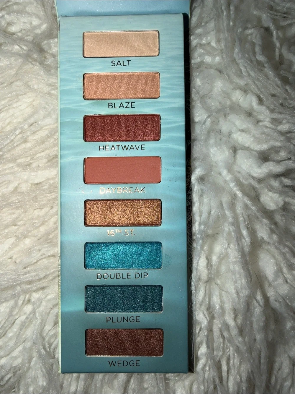 Authentic! Urban Decay Beached Eyeshadow Palette - Seafoam Green with Palm Print